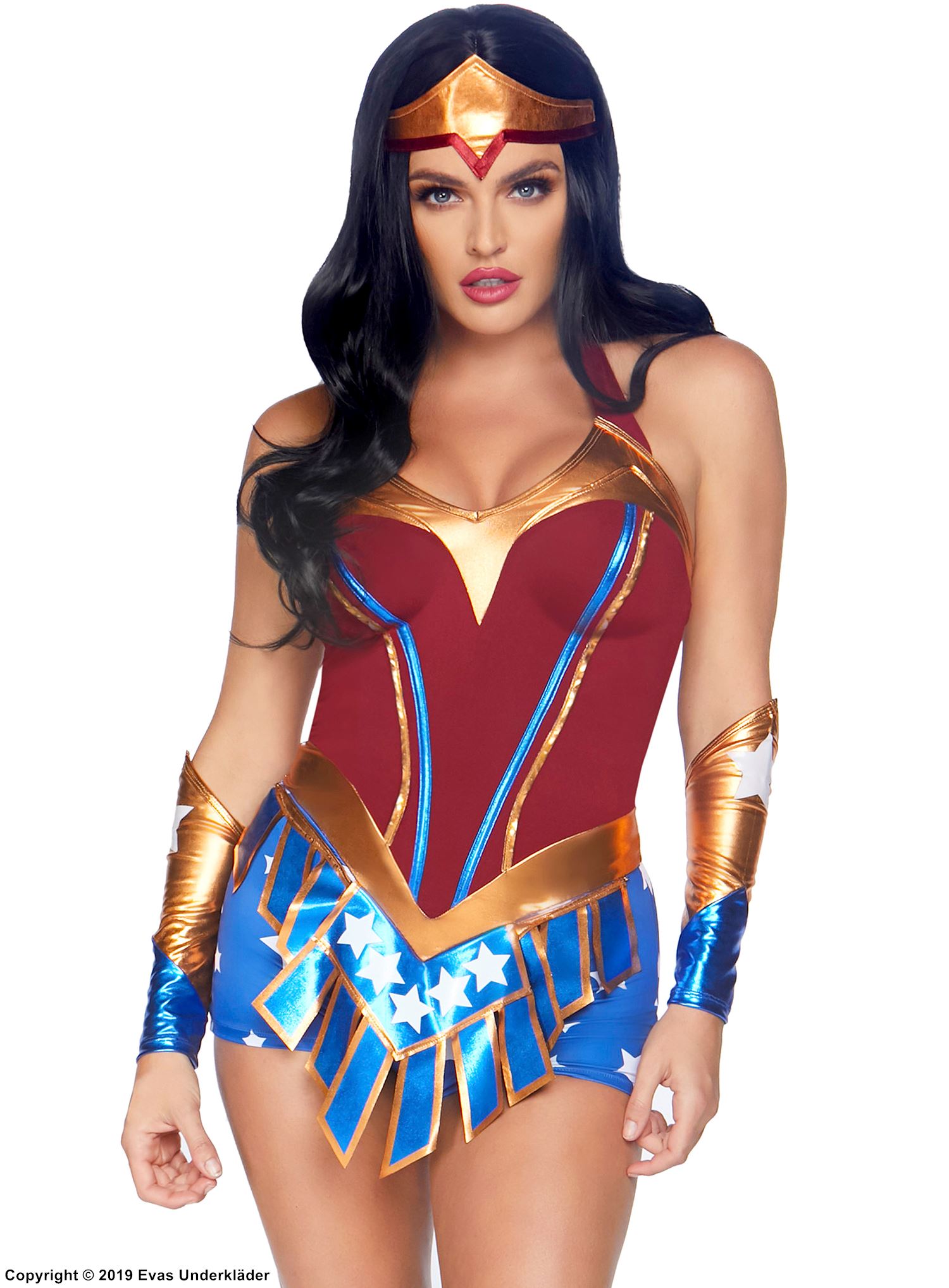 Wonder Woman, kostyme-romper, matchende tilbehør